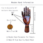 yangjietf Hand Model,Drawing Mannequin,Wooden Hand,Wooden Mannequin,Articulated Fingers,Hand Model for Drawing, Female_Left with arm 3.3 in Antique Finish - color: Female_l With Arm 3.3in Antique Finish
