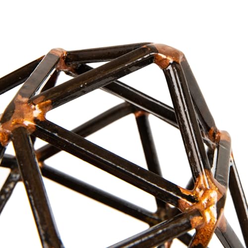 Mind Reader Metal Geometric Sculpture, Modern, Office Decoration, Home Decor, Metal, Black - color: Decorative Ball