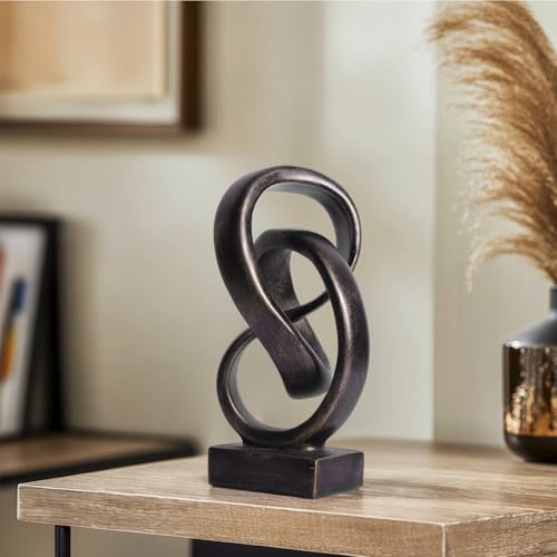 DOVDOV Abstract Bronze Rope Knot Statue, Geometric Decor, Living Room Coffee Table Bookshelf countertop Bronze Decor, Office Coffee Table entryway entryway Desktop Decor. - color: Bronze