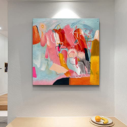 Art Hand Painted Modern Abstract Art Oil Painting Color Home Wall Art Deco 24x24 inches - color: Yi017