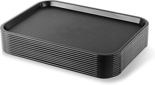 New Star Foodservice Fast Food Tray, Set of 12 (Black, 12 by 16-Inch) - color: Black, size: 12 by 16-Inch