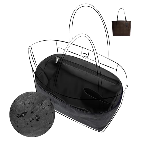 DGAZ Lightweight-Purse Organizer Insert for Coach City Bag,silk and DupontPaper handbag inner for Luxury Bags(Zip top 30,Black) - color: Black, size: Zip top 30