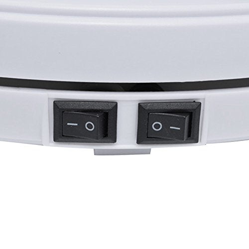 fotoconic White Electric Motorized Rotating Turntable Display Stand with LED, Type-C Cable, 10 Inch / 25cm Diameter, 20 Lbs Centric Loading for Shop Display - size: White 10", 20 Lb Max Loading