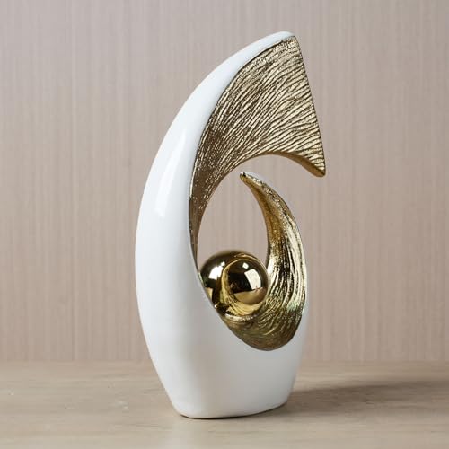 HAUCOZE Modern Sculpture Decor Abstract Statue Figurine Home Decoration Gifts Bookshelf Desktop Crafts Ceramic Arts 10 inch