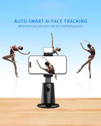 Auto Face Tracking Tripod 360° Rotation, 67" Tripod for iPhone Selfie Stick,Phone Tripod Stand Holder with Remote Gesture Control,No App, for Live Video Tiktok Live Vlog Streaming Video