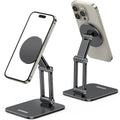 UGREEN Magnetic Phone Stand Compatible with MagSafe Holder for Desk Ergonomic Design Adjustable, Aluminum Cell Phone Stand Compatible for iPhone 17 Air 16 15 14 13 12 Pro Max and MagSafe Case, Black - color: Black