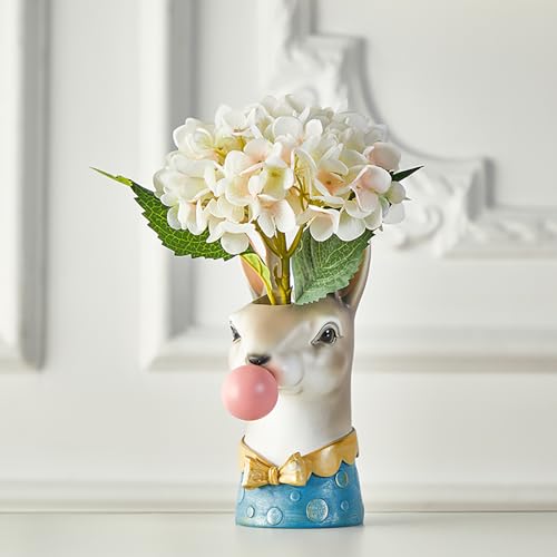 Blowing Bubble Art Vase, Animal Face Vase, Modern Home Decor Vase (No Plants) - Rabbit - color: Rabbit