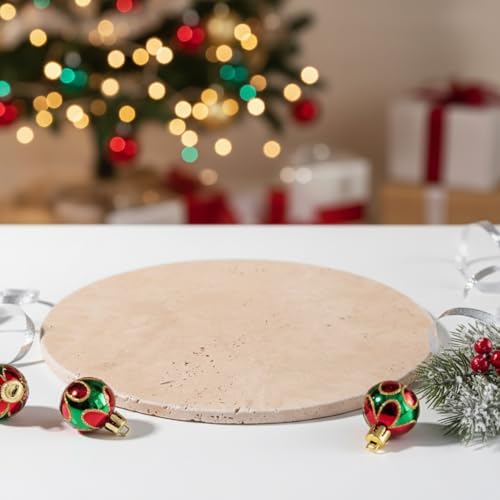 Handcrafted Travertine Tray – Bathroom Counter Organizer, Jewelry Tray, Perfume Organizer & Decorative Tray for Vanity Accessories, Coffee Table Decor & Bathroom Countertop,Stone Tray (Round, Natural) - color: Natural, size: 11.8"