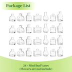 Hewory 2.3'' Mini Bud Vases: 28Pcs Small Clear Glass Vases Bulk for Wedding Party Table Accent - Tiny Decoration for Babies Breath Wildflowers