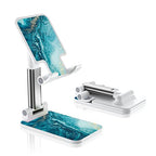 Foldable Phone Stand for Desk, Adjustable Angle of View, Suitable for iPhone, Samsung and Other Smart Phones, Blue Ocean - color: Blue Ocean