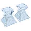 Tamara Baskin Art Glass – Handmade Crystal Shabbat Candle Holders Set - Sparkling Opal White - color: Sparkling Opal White