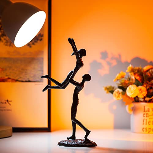Sziqiqi Iron Sculpture Metal Statue for Couples Modern Decorative Figurine Romantic Sculptures Ornament Gift for Her Him Wedding Girlfriend Wife Abstract Home Table Decor - style: Couple Lift