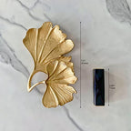Metal Jewelry Dish, Small Leaf Shaped Ring Holder Jewelry Organizer, Trinket Dish Vanity Tray for Dresser Christmas Birthday Wedding Gifts - color: 2-Tier Ginkgo(Large)-gold