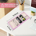 HERCHR Sunglass Organizer, Pink Velvet Glasses Tray 5 Grids Stackable Display Case for Women Glasses Jewelry Display Watch - color: Pink