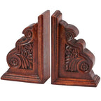 Primitives by Kathy Wooden Classic Bookend Set, Dark Academia Home Décor, Gifts for Book Readers, Non Slip Rubber Feet on Bottom, Bookish Accessories, 7 by 9 by 2 Inches, Natural Wood