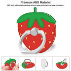 Bonoma Cute Phone Ring Holder with Strawberry Design, 3 Pack Universal Finger Ring Stand Grip Kickstand Ring, 360° Rotation Universal Stylish Stand Compatible with All Smartphones - color: Strawberry-3