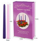 YOROXRG 16 Pack Advent Taper Candles Premium Hand Dipped 10in Unscented Christmas Taper Candles - Ideal for Seasonal Celebrations, Holidays, Church, Celebration, Party - color: Purple/Pink-Advent 16