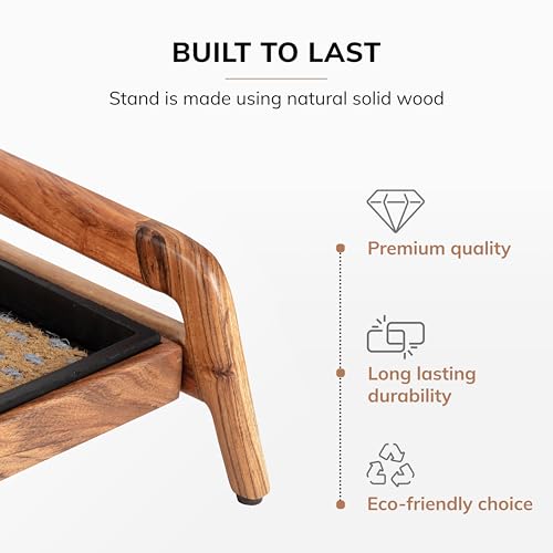 Anji Mountain Heavy Duty Waterproof Wooden Shoe Storage Mat Organizer/Boot Storage Tray Multi Use for Entryway with Coir, Tan and Blue Insert, 1 Tier, Fits 2 Pair (26.5" Wide) - color: Tan and Blue, size: 1 Tier, Fits 2 Pair
