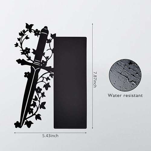 Dagger Bookshelf Decor – Fantasy Decor for Bookshelf and Desk, Ideal for Men's Desk Accessories, Gifts for Books Lovers-Black - color: Black
