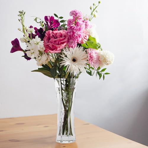 CS Crystal Vase 12-inch high, Tulip Design, for Flowers & Decor. Lovely Nice Shiny Piece. Perfect as a Gift, Suitable for All Occasions. - style: Tulip Design