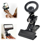 Guitar Phone Holder Magnetic Grip 360° Adjustable Phone Stand Sturdy Headstock Cell Phone Mount for Recording & Reading Music for Guitar, Ukulele, Bass, Desk for iPhone, Samsung, etc. Black