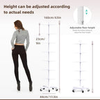 Upgraded Retail Display Stand 7 Tier Spinning Display Stand, Movable Shop Spinner Rack with Hooks, Retail Display Racks for Jewelry Keyring Hats Socks Toys (White) - color: White, style: 7 Tier-5 wheels