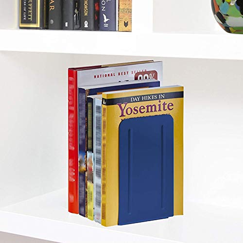 Acrimet Premium Metal Bookends (Heavy Duty) (Deep Blue Color) (1 Pair) - color: Dk Blue