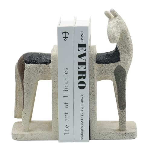 Lukitas Abstract Horse Decorative Bookends Heavy Duty, Modern Minimalist Nordic Ornaments for Office Home Bookshelf Decor, Resin 11'' - color: Abstract Horse