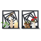 2Pcs Black Metal Wall Art Decor Farmhouse Black Candle Holder Minimalist Wall Art Retro Bathroom Decor Farmhouse Decoration for Bathroom Living Room Bedroom (Modern)