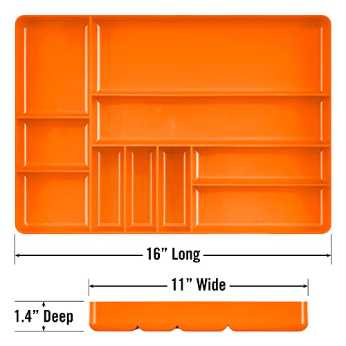 Ernst Manufacturing Tool Garage Organizer Tray, Orange, 10-Compartments - color: Orange, size: 10-Compartments