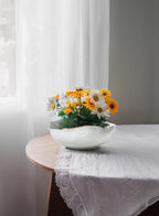 Serene Spaces Living Extra Large Free-Form Edge Glazed Ceramic Bowl - Fruit Basket, Dinnerware, Centerpiece for Weddings, Events, 10.5" Long, 8" Wide and 3.5" Tall, Pack of 8 - color: White, 10.5" Long, Set of 8