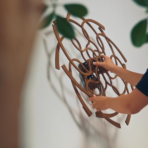 WOODEN.CITY Kinetic Wall Art Sculpture Ornate Geometric, Model Size 37.4 x 27.55 in, Hypnotic Wooden Decor for Office, Home, Living Room, Bedroom, or Kitchen - Stress Relief and Creative Energy Boost