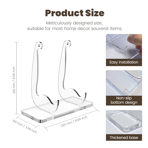 Acrylic Book Display Stand Clear Easel Stand, Plate Display Stands, Acrylic Book Easel for Displaying Books, Picture, Notebooks, Platter, Photo, Artworks (Clear 01, 8.7 x 8.2 x 4.9 inch)