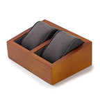 Oirlv Solid Wood Double Watch Display Stand Showcase Jewelry Stand Watch Holder with Pillow(Square Double, Grey) - color: Grey, size: Square Double
