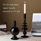Candle Stick Candle Holder, Glass Candle Holders for Table Centerpiece, Modern Style Black Candle Holder Mixed 4pcs - color: Black