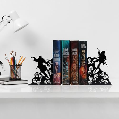 Fantasy Bookends – Unique Gift for Book Lovers or Fans, Sturdy Metal Bookends with Non-Slip Base