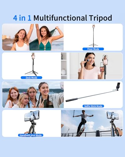 Auto Face Tracking Tripod 360° Rotation, 67" Tripod for iPhone Selfie Stick,Phone Tripod Stand Holder with Remote Gesture Control,No App, for Live Video Tiktok Live Vlog Streaming Video
