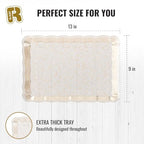 6 Pack Gold Glitter Plastic Serving Trays for Party, 9 x 13 Inch - Heavy Duty Plastic Gold Trays for Food - Rectangular Party Serving Platters - color: Gold Glitter