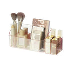 SUNFICON Makeup Holder Tray Organizer Cosmetic Display Case Tabletop Desktop Vanity Countertop Bathroom Wall Cabinet Medicine Storage Box 9 Dividers 2 Removable for Womens Ladies Girls Crystal Pink - color: Pink