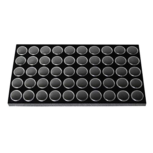Ikee Design Jewelry Storage Tray Insert, 50 Gemstone Display Jars, Black Foam Liner, Home Organization, 14 1/4 x 7 3/4 x 3/4 in - color: Black Foam (50 Jars Only)