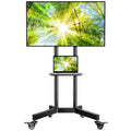 PERLESMITH Rolling TV Stand with Lockable Wheels for 32-86 Inch TVs Holds up to 132 Lbs, Height Adjustable Mobile TV Stand on Wheels with Laptop Shelf, Rolling Tv Cart Max VESA 600x400mm PSTVMC01 - size: 32-86 Inch