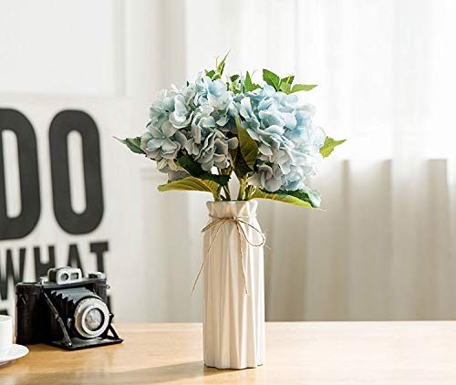 Arawat Ceramic White Vase Flower Vase for Home Decor Modern Style 9.5 inch Tall Vase for Table Shelf Home Decor Vase for Fireplace Bedroom Kitchen Living Room Wedding Office Desk Birthday Gifts - color: 9.5 Inch Tall White Ceramic Vase for Home Decor