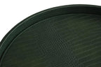 HofferRuffer Round Serving Tray 20'', Elegant Faux Leather Circle Ottoman Table Tray, Serve Tea Coffee Breakfast in Bedroom Living Room Kitchen(Green, 20") - color: Green, size: 20"