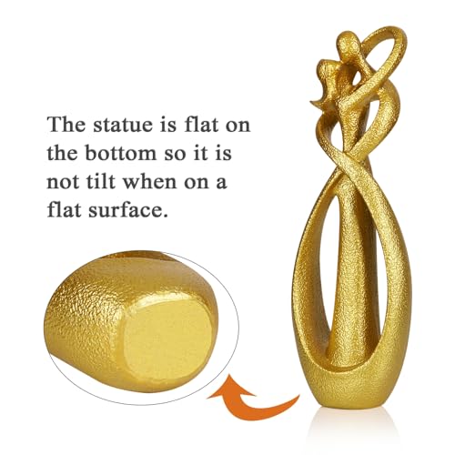 Trycooling Kissing Lovers Statue Abstract Sculpture Resin Statues for Home Decor Modern Home Office Desktop Shelf Bookshelf Decor (Gold, Large) - color: Gold, size: Large