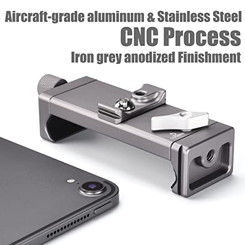 SHINEWEE Full Metal Tablet Tripod Holder - Compatible with iPad mini/Air/Pro | 1/4" Screw & Arca-Swiss Dovetail Mounts | Universal Tablet Clamp Adapter