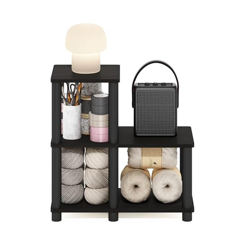 Furinno Turn-N-Tube Accent Decorative Shelf, Espresso/Black - color: Espresso/Black