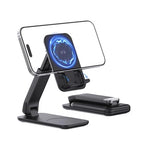iWALK Magnetic Cell Phone Stand for Desk, Angle and Height Adjustable Mobile Phone Holder, Foldable Magnet Stand for iPhone 17 16 15 14 13 12 Pro Max and iPad, Cell Phone Holder for Samsung, Black - color: Black