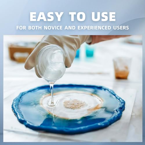 TAKIMO 32OZ Crystal Clear Epoxy Resin Kit - 1:1 Mixing Ratio, Bubble Free & Anti-Yellowing - High Gloss Casting & Coating Resin for Jewelry, River Tables, Bar Top, Countertops & Wood - Heat Resistant - size: 32OZ Kit