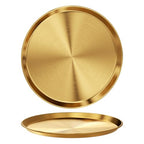 Gold Round Metal Tray ，Essential Organizer for Aromatherapy, Jewelry & Cosmetics (7.9'') - color: 7.9''