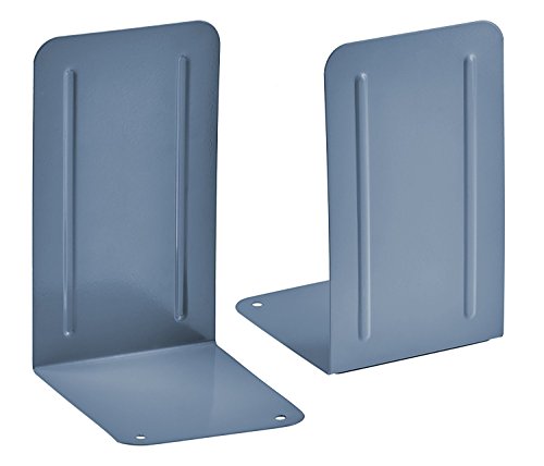 Acrimet Steel Metal Bookends for Shelves, Heavy Duty, for Large Books, 6 7/8" Tall X 4" Wide X 4 1/2" Deep, Blue Colored, 1 Pair